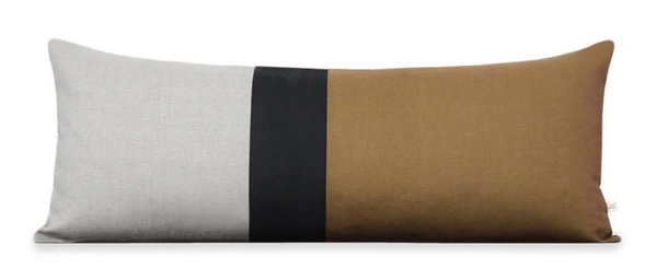 Caramel Colorblock Pillow Cover, 14x35 