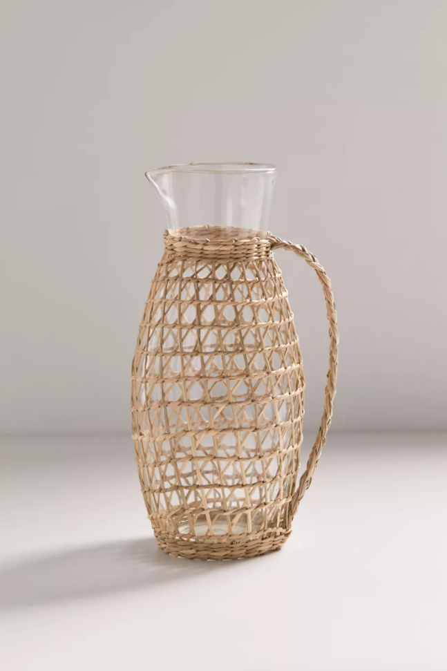Seagrass And Glass Pitcher