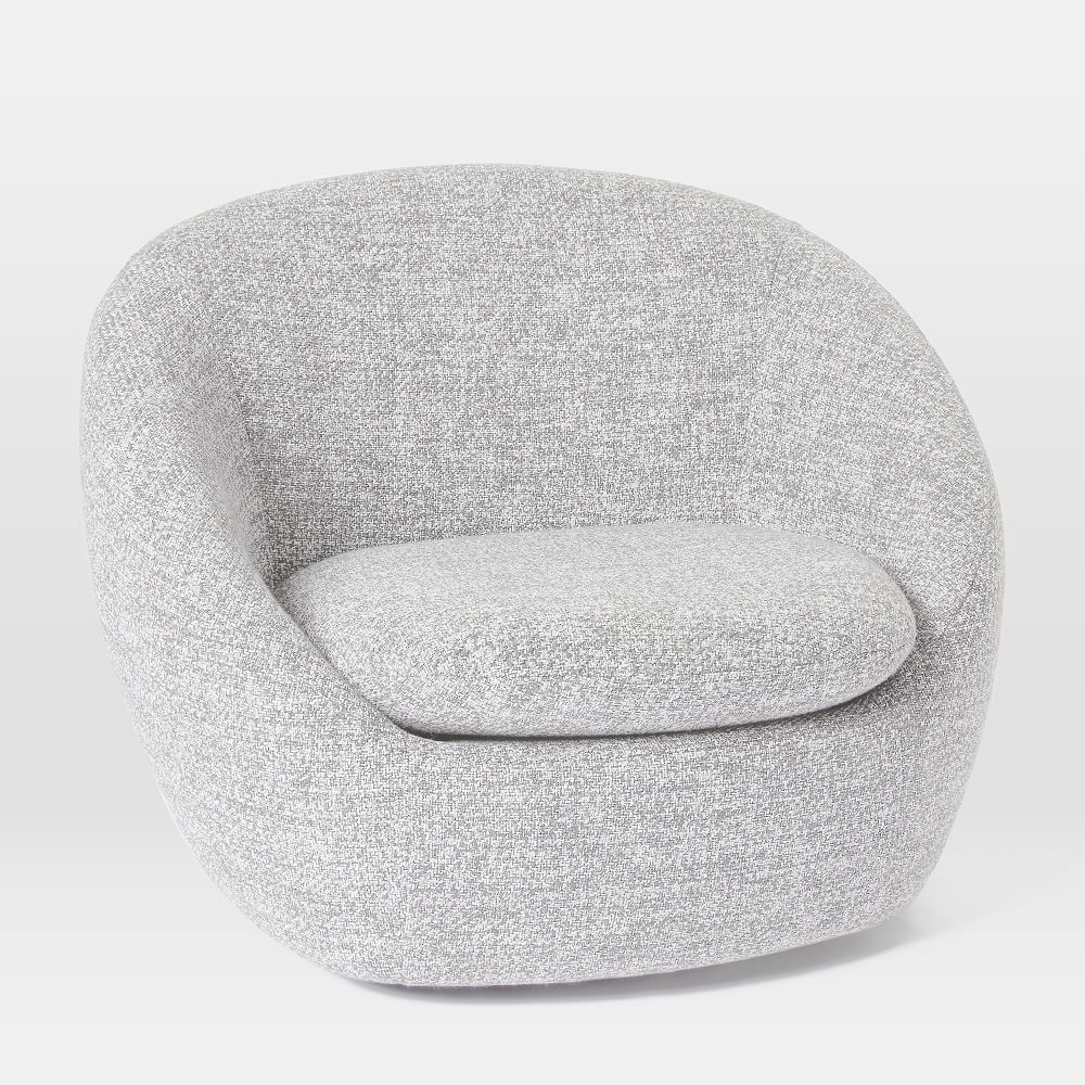 Cozy Swivel Chair West Elm - Frost Gray