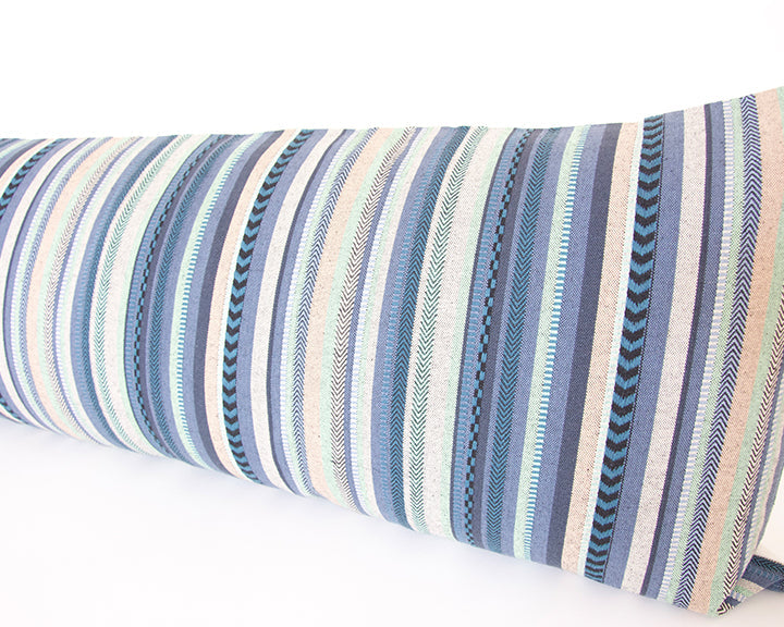 Large Taupe & White Striped Extra Long Lumbar Pillow - 14x36 – Homies