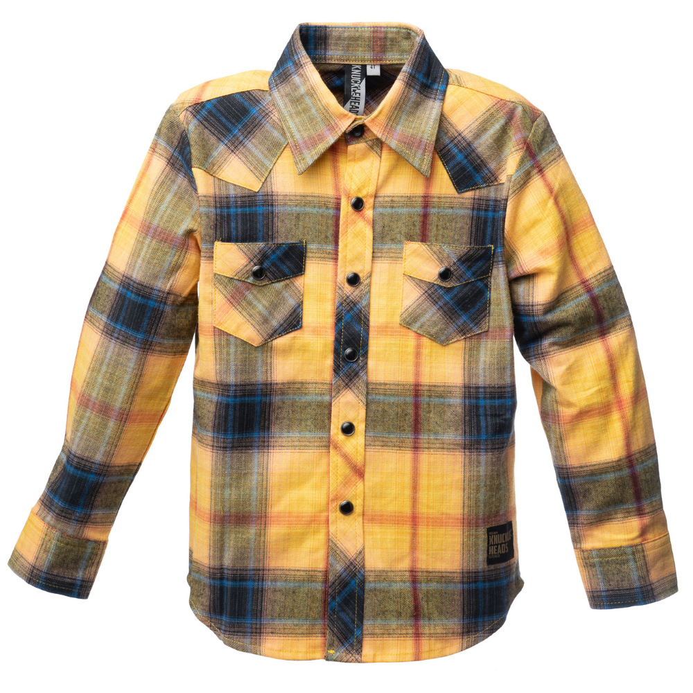 Yellow Highland Flannel Button Down Shirt for Boys 6 Months to 10 Years –  Knuckleheads Clothing