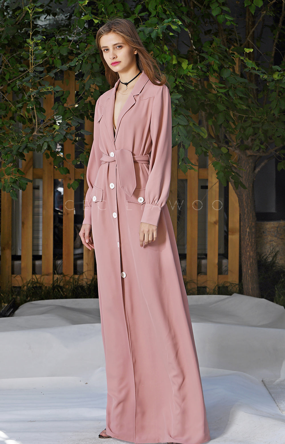 chiffon shirt gown