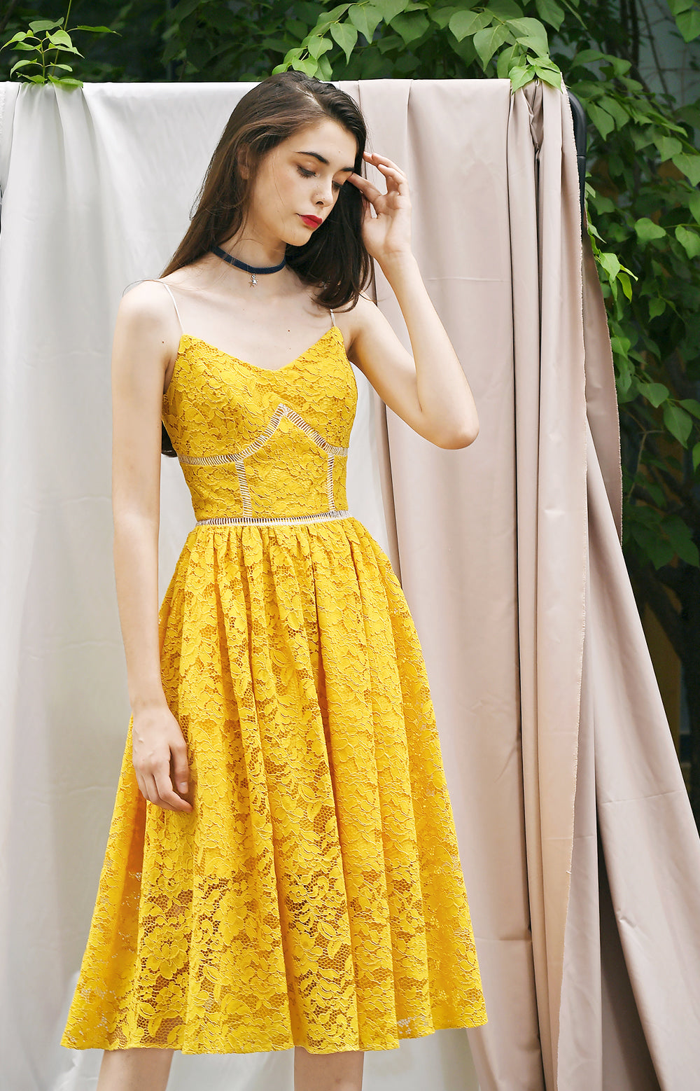 yellow lace dresses