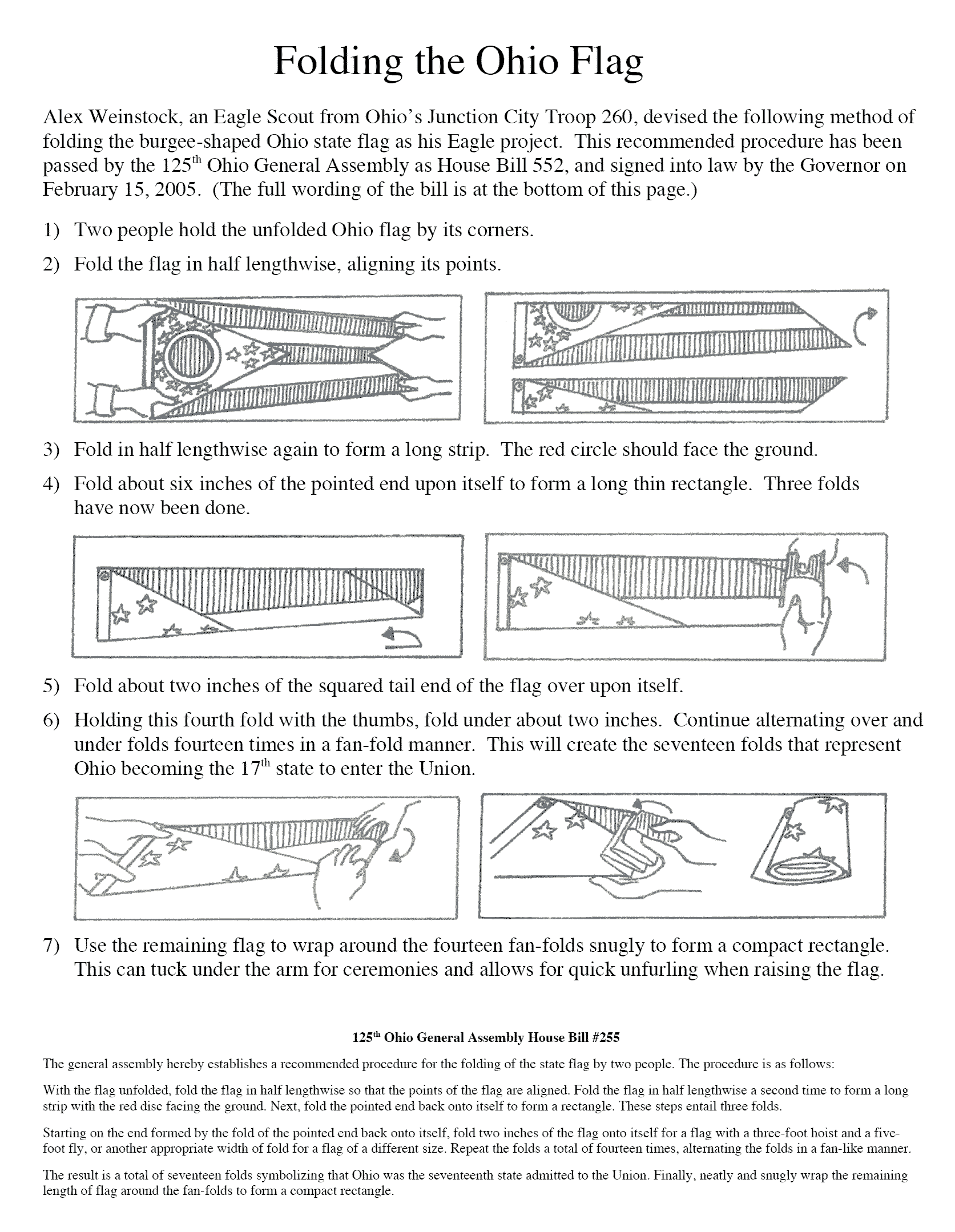 Folding the Ohio Flag Instructions Image