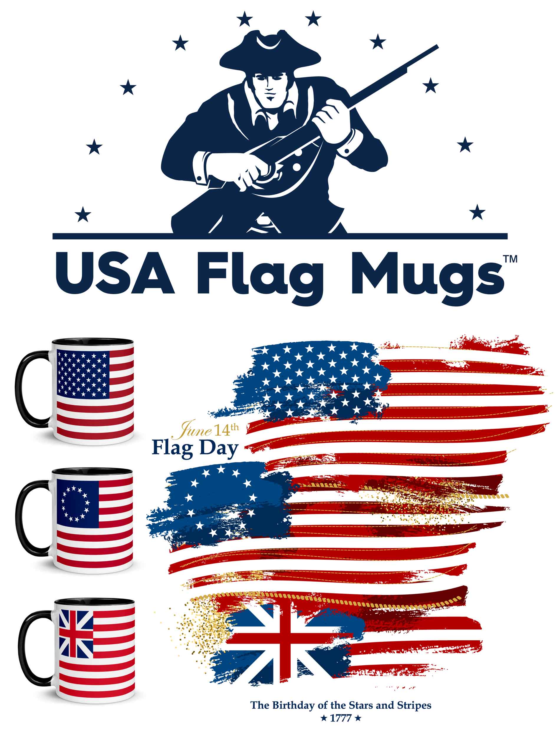 USA Flag Mugs