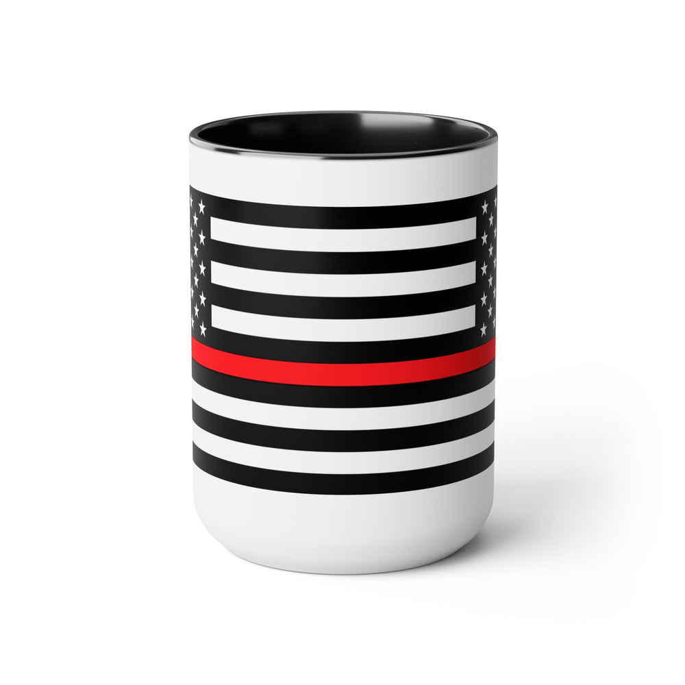 Thin Red Line Travel Coffee Mug Insulated Cup 16oz Black Thermos US Flag TRL