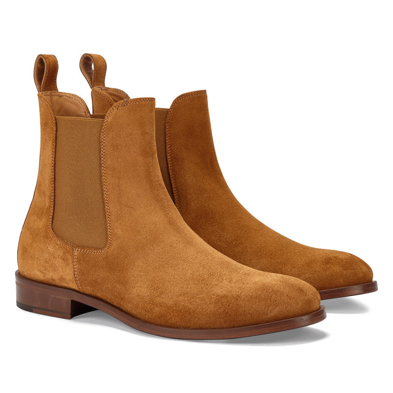 tobacco suede chelsea boots