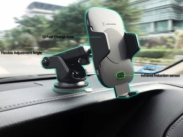 Lexuma 辣數碼 Xmount ACM-1009 Automatic Infrared Sensor Qi fast charging Wireless Car Charger Mount for iPhone samsung mobile phone accessories car smart holder wireless charger station adapter with infrared motion sensor safety driving Auto clamping Universal Car Mount Rotatable Bracket Air Vent Mount scosche stuckup iottie cd mount cigarette lighter wireless vent charger lynktec bolt besthing best buy home use office use features