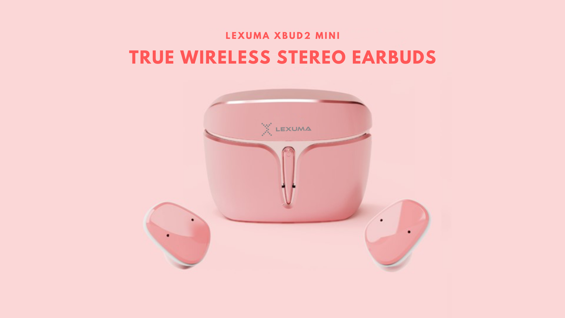 Lexuma-XBud2-Mini-true-wireless-stereo-bluetooth-earbuds-pink-sports-workout-earphones-waterproof