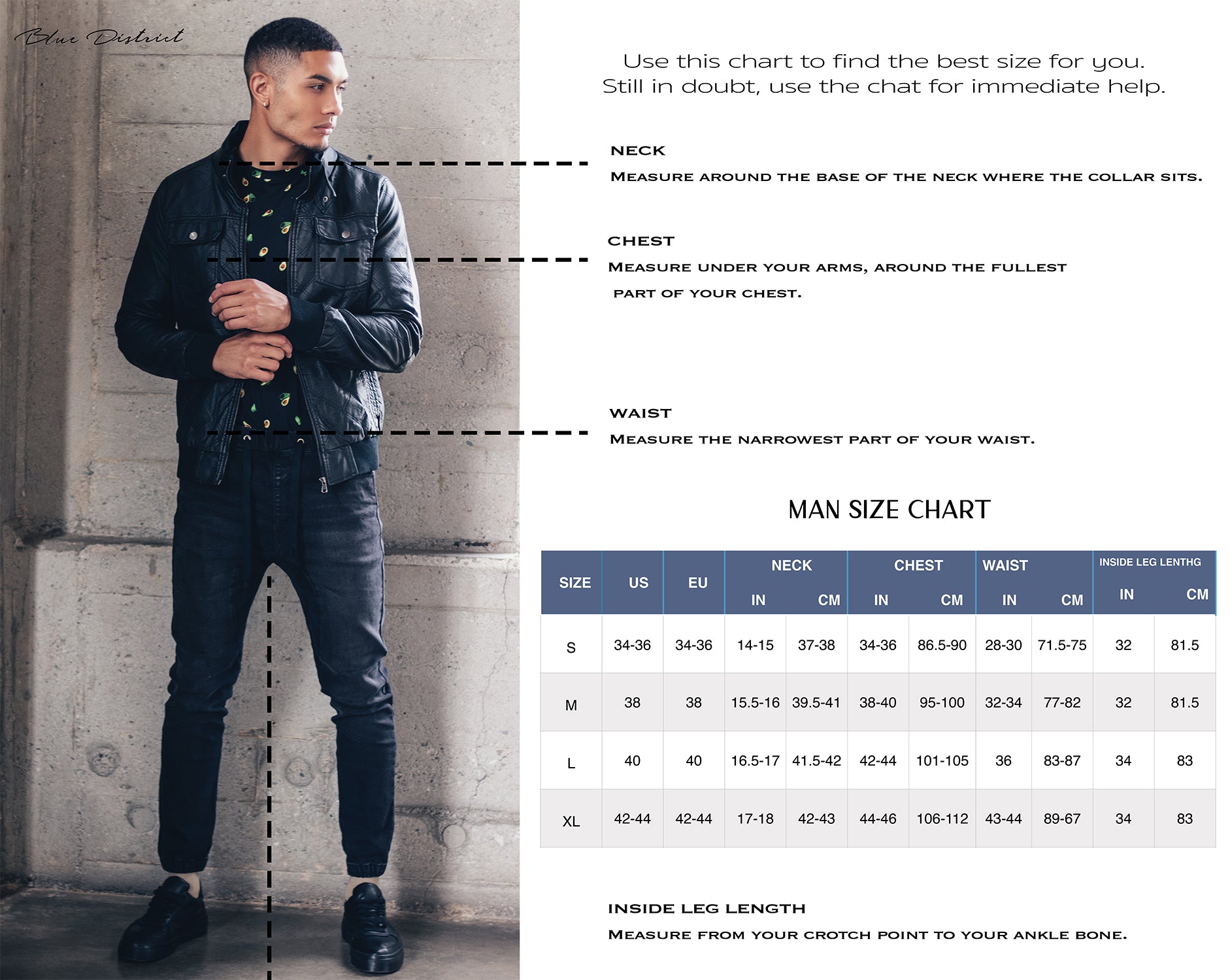 Sizing Chart – Blue District
