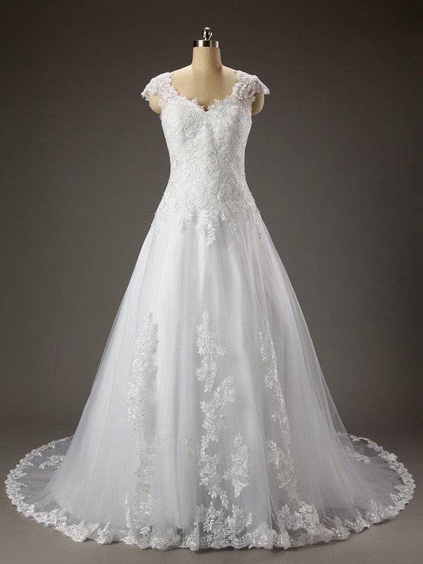 Elegant Off-shoulder Beading Sash Long Chiffon Wedding Dress #HS0089 ...