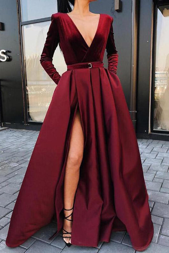 fancy long dresses with sleeves