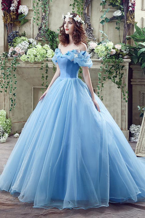 light blue ball gowns