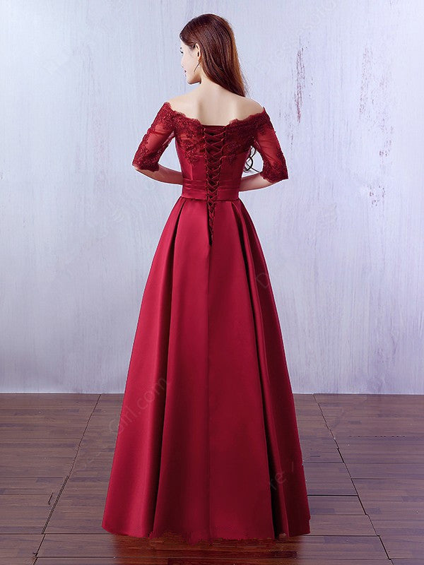 Dark Red 34 Long Sleeves Lace Evening Prom Dresses Party Gowns With P Laurafashionshop 8255