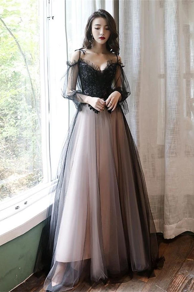 gown with sleeves for party