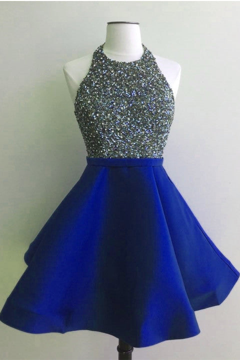 Royal Blue Open Back Short Homecoming Dresses Prom Dress Party Gowns ...