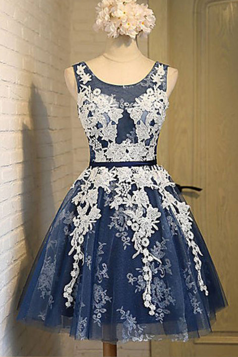 navy blue white dress