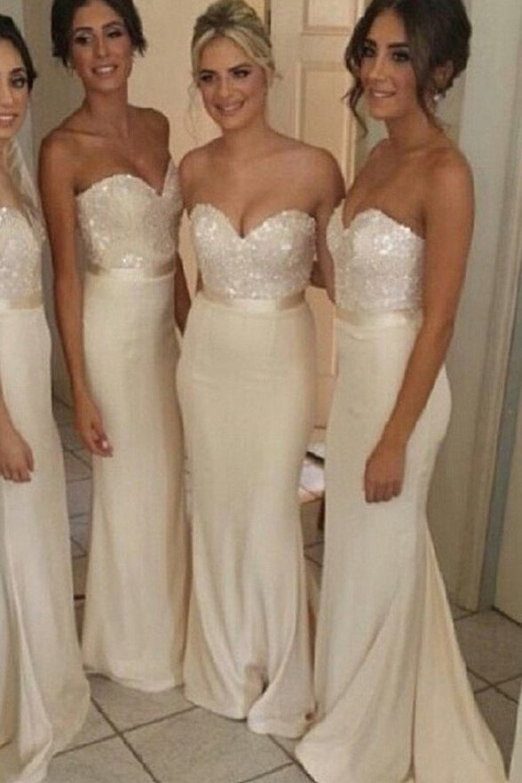 ivory mermaid bridesmaid dresses