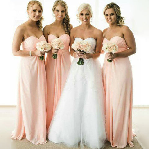 Empire Cheap Plus Size Bridesmaid Dresses Blush Pink Bridesmaid