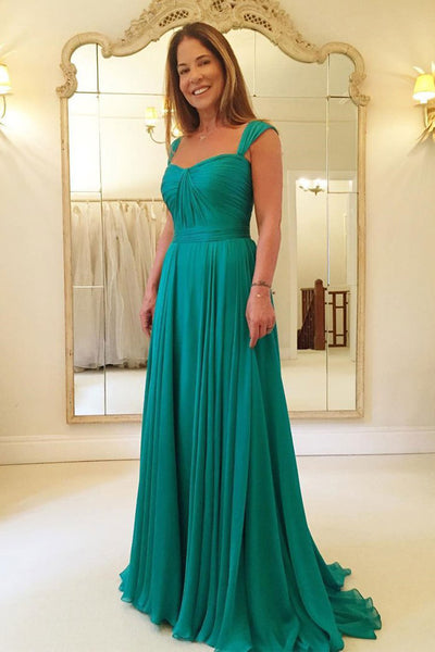 A Line Emerald Green Chiffon Prom Dress Formal Dress Bridesmaid Dress ...