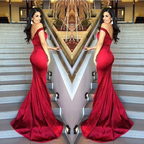 red low back prom dress