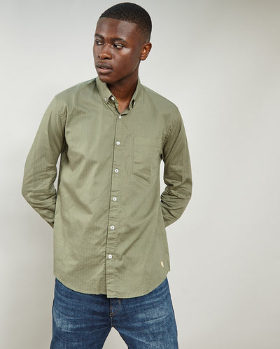 Herringbone Shirt Khaki Green