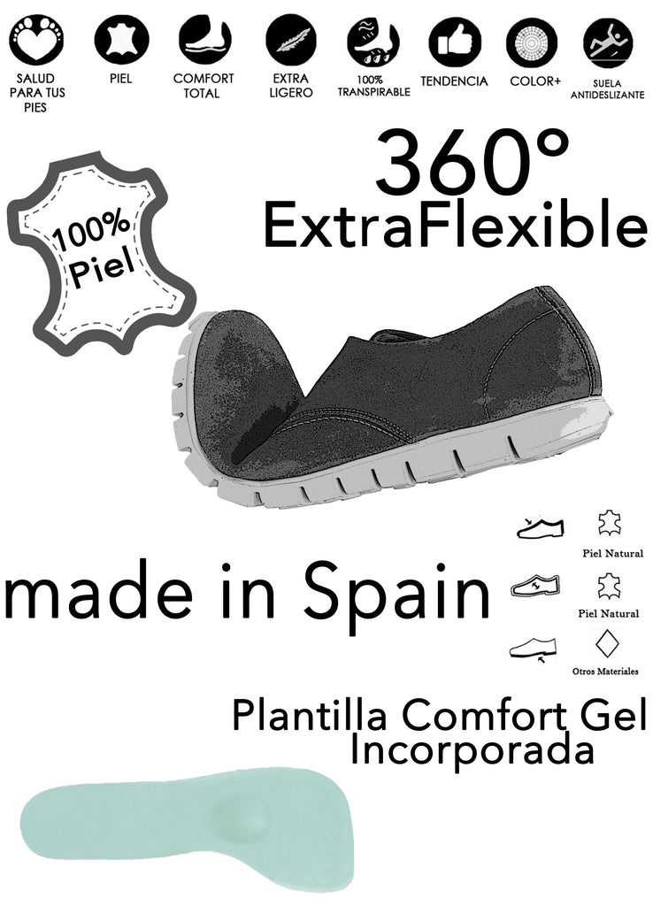 Zapato de hombre miMaO Urban. Zapato de piel de color negro hecho en España. Confort total al ser ligero, extra flexible y 100% transpirable. Un zapato cómodo para el hombre más urbano.