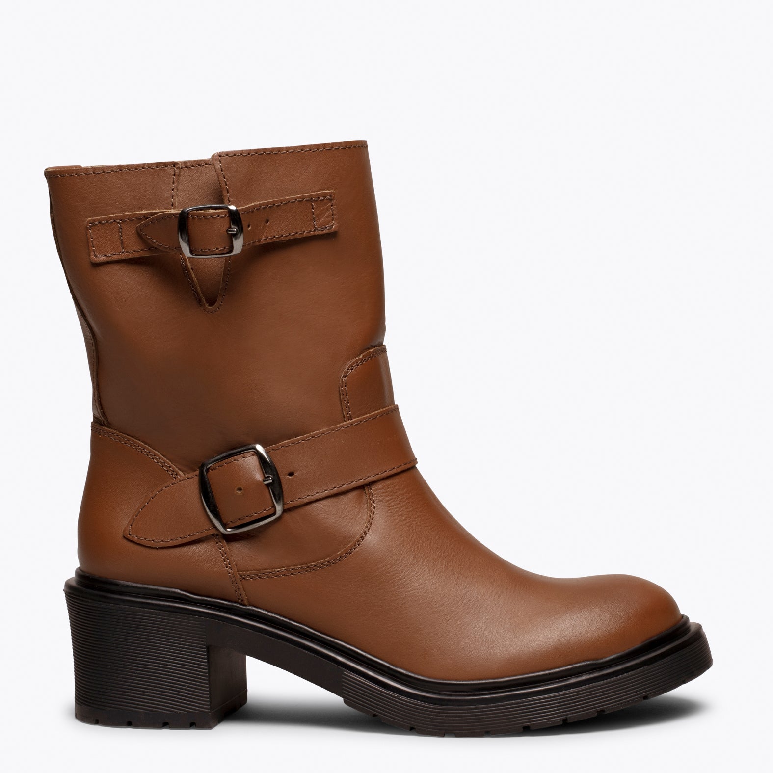 BIKER- Bota motera CUERO tacón miMaO ShopOnline