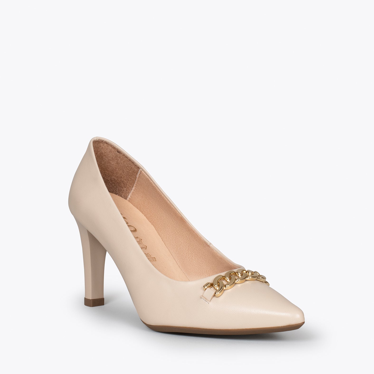NIGHT Zapatos BEIGE de alto con detalle dorado – miMaO ShopOnline