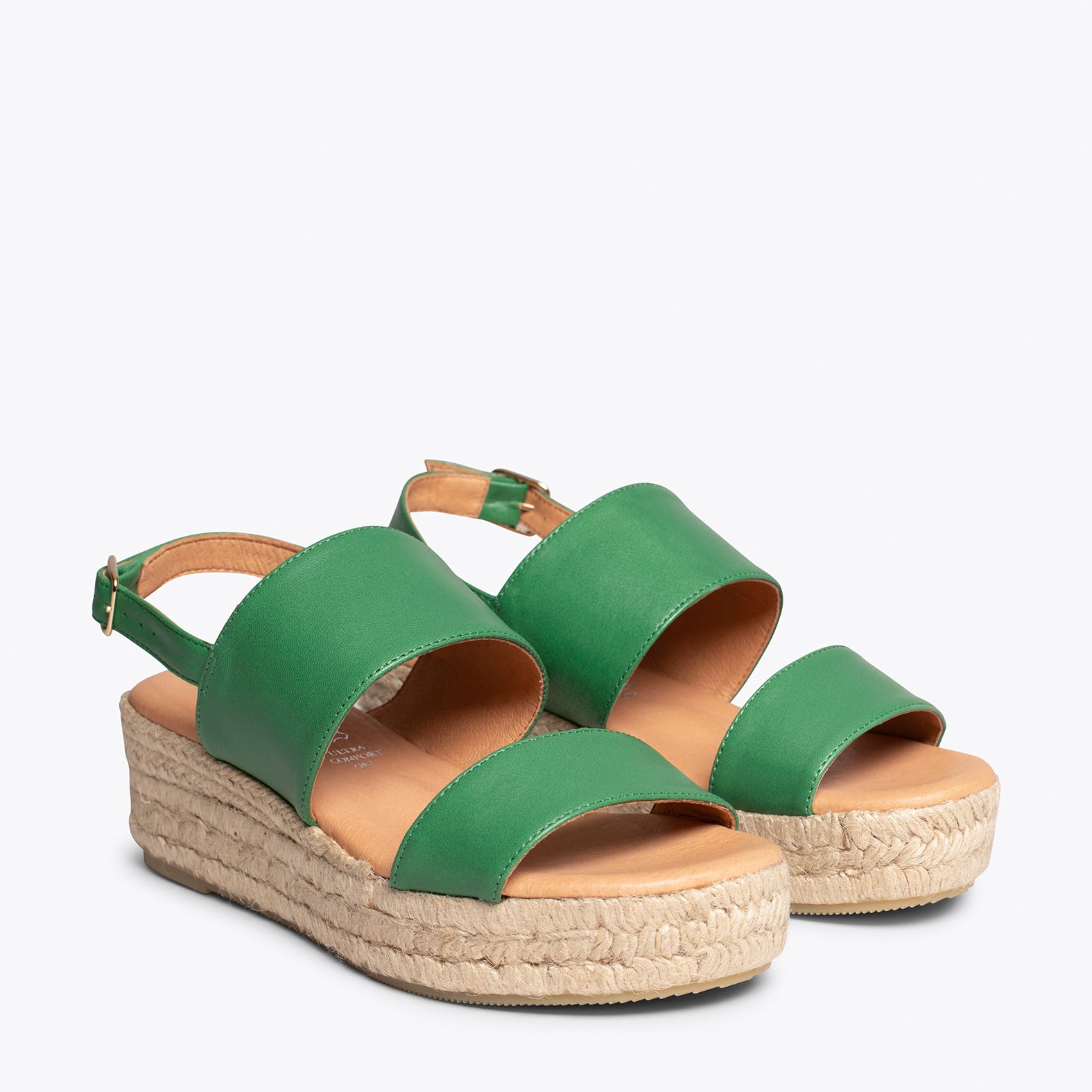 de esparto plataforma | Sandalias Verdes Mujer miMaO