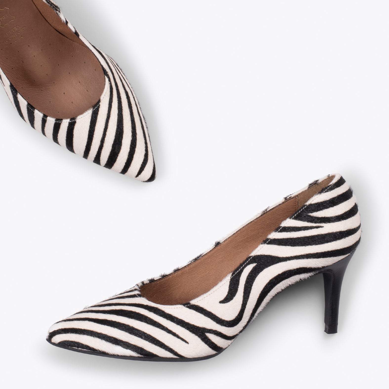 STILETTO WILD - Zapatos de tacón de aguja con animal print CEBRA – miMaO ShopOnline