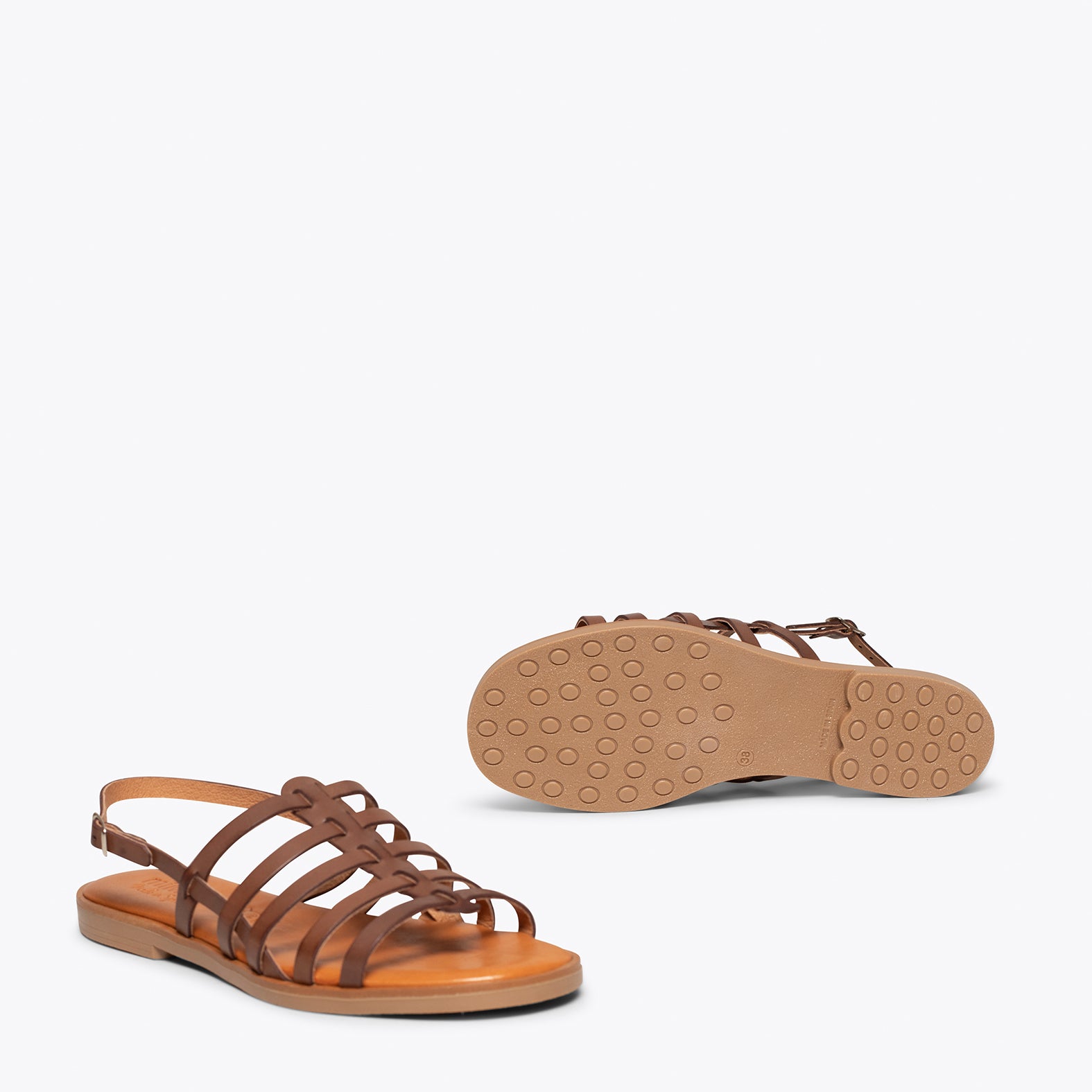 Sandalias romanas mujer | planas Marrones| Calzado de Piel – miMaO