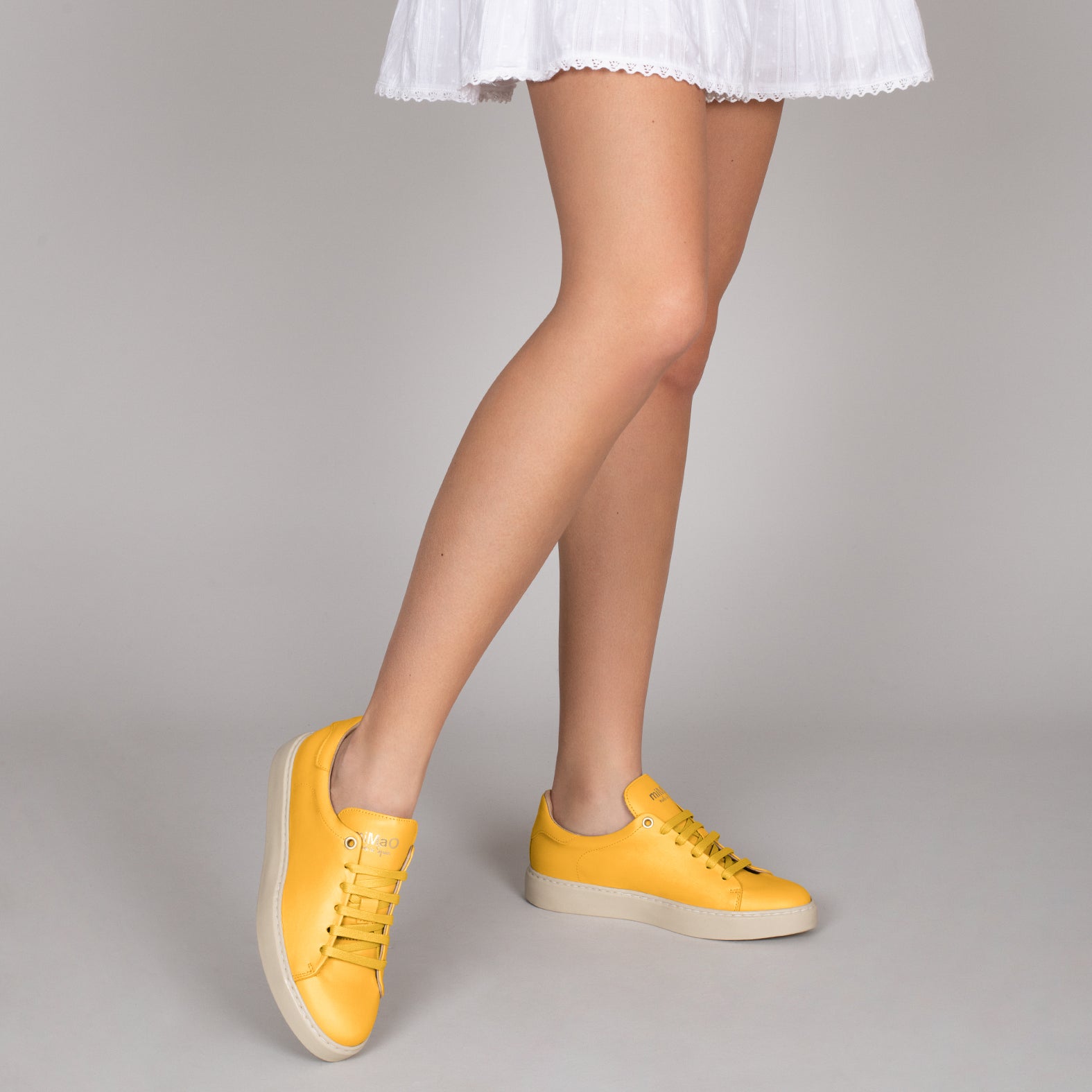 Zapatillas AMARILLAS casual de piel – miMaO ShopOnline