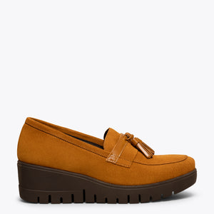 Currículum comodidad agudo BORLAS Mocasines de cuña y plataforma CAMEL – miMaO ShopOnline