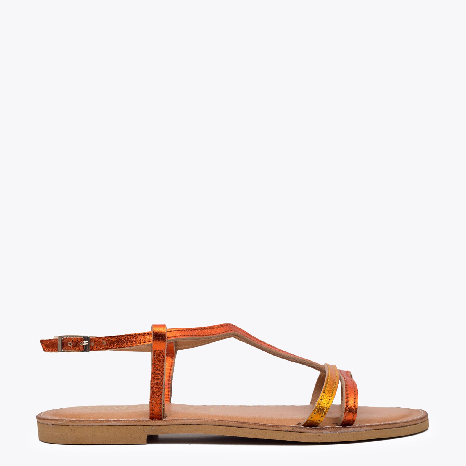 Sandalia plana metalizada |Comprar sandalias online | miMaO