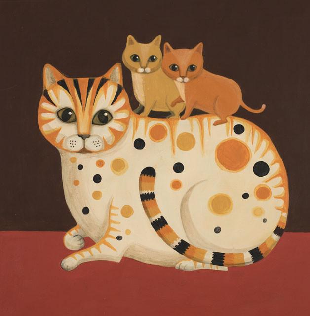 Catriona Hall, Cat and Kits, Art Card