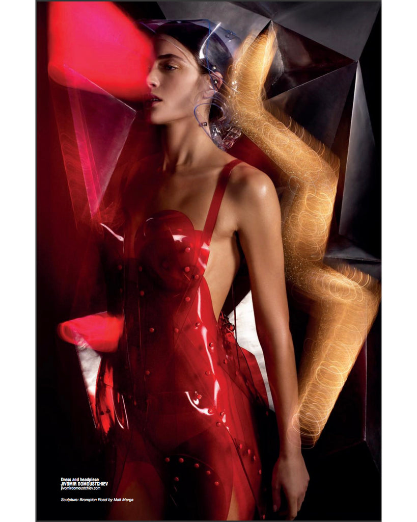 Jivomir Domoustchiev transparent red sculpture dress