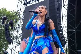 Rina Sawayama wears Jivomir Domoustchiev custom clear blue look for Brighton Pride