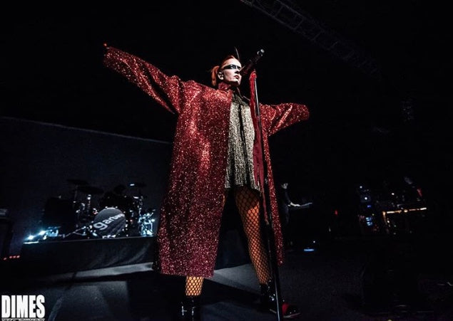 Shirley Manson Garbage x Jivomir Domoustchiev red glitter coat Monday Night football