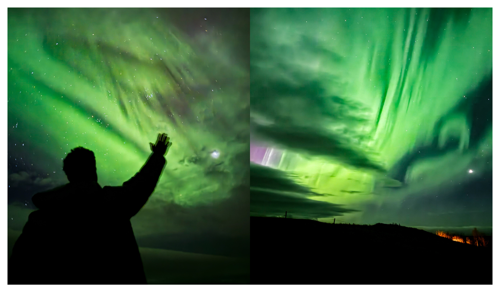 Hunter Jones watching the Northern Lights In Iceland