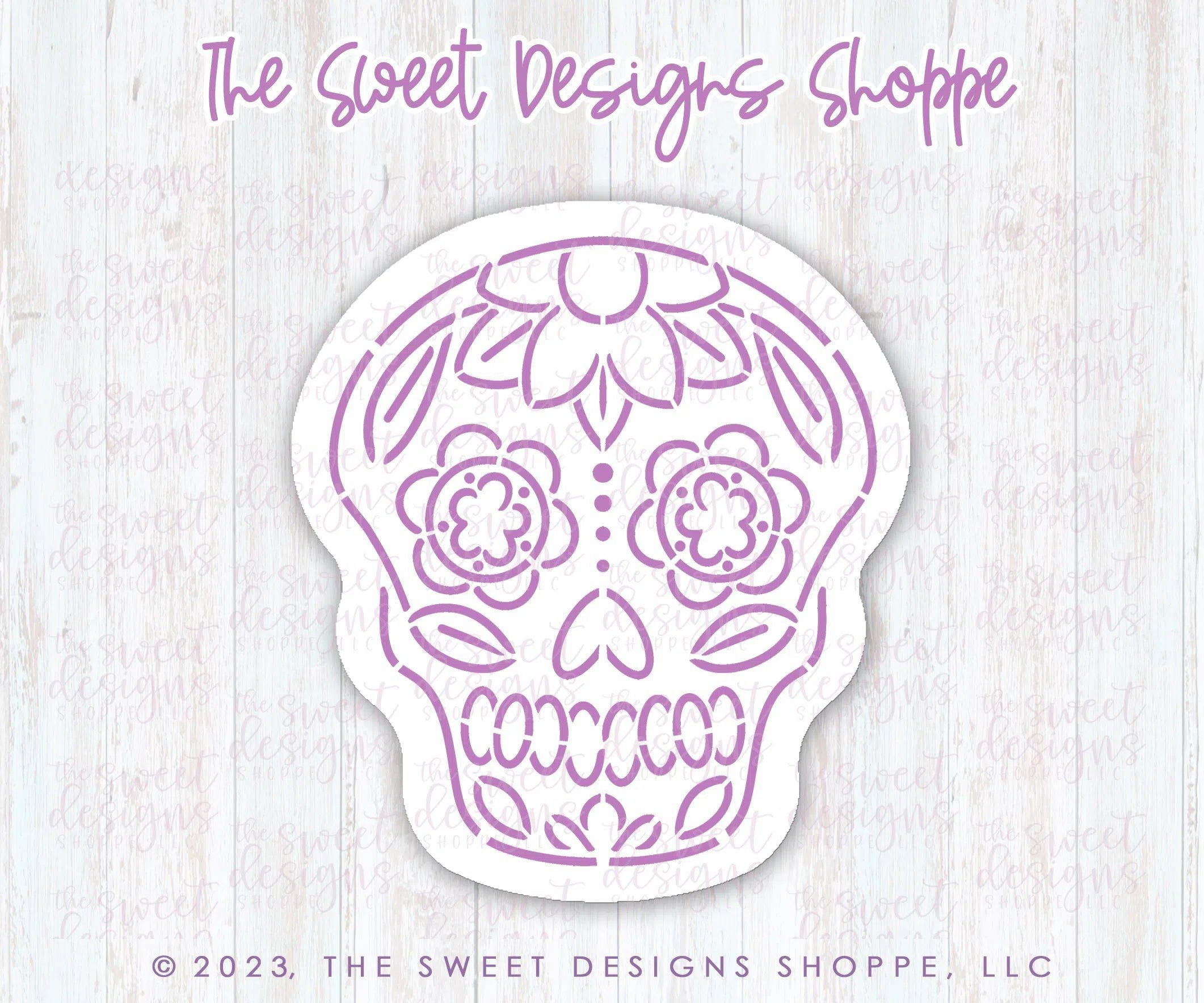 Bundle - PYOC Sugar Skull Regular - Cookie Cutter & Stencil