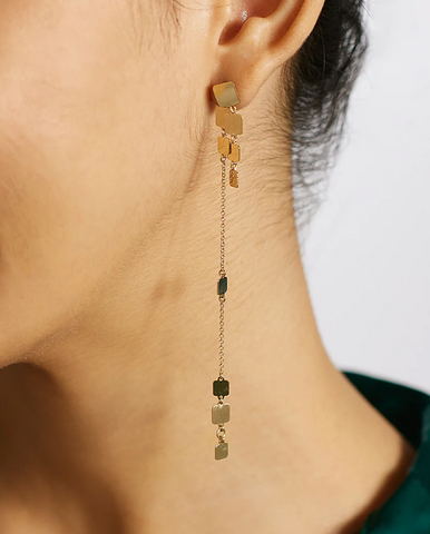 gold shoulder duster interchangeable earrings