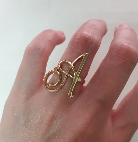custom made letter a ring