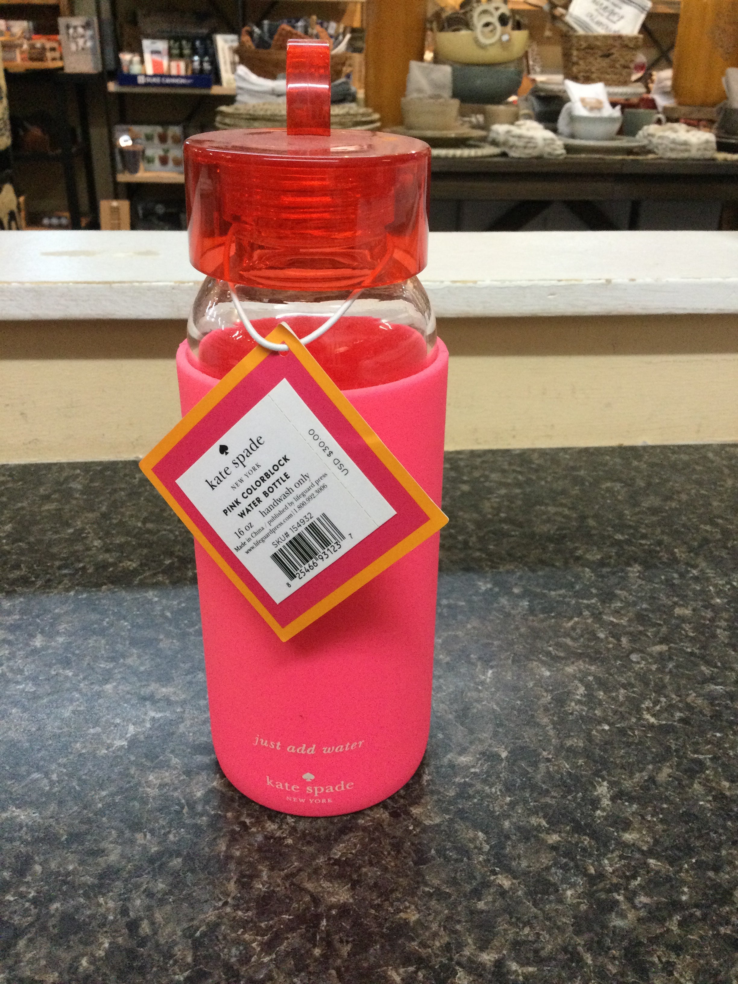 Kate Spade Pink Colorblock Water Bottle 16oz – Copper Lane Gifts & Interiors