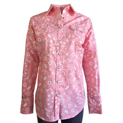 Rockmount Ranch Wear Ladies' Print Shirt Bison Pink