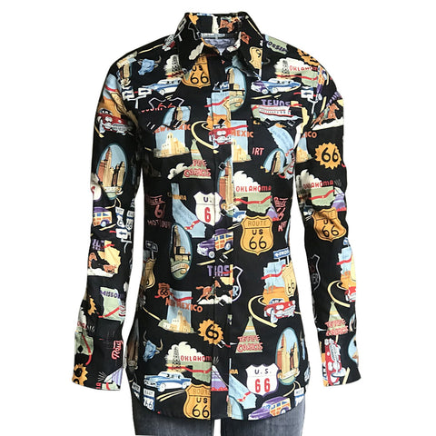 Rockmount Ranch Wear Ladies' Print Shirt Route 66