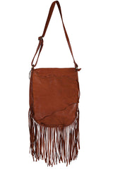 Scully Leather Shoulder Bag with Fringe