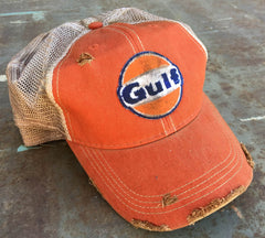M&P Speed Shop GULF Trucker Orange Distressed Cap