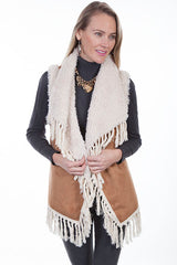 Scully Honey Creek Collection Faux Fur Vest Shearling with Fringe