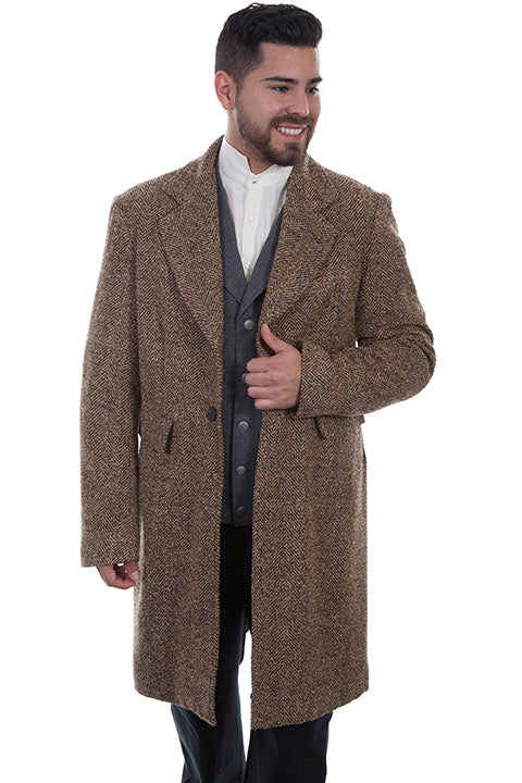 Men's Old West Collection Coat: Wahmaker Frock Brown Herrringbone ...
